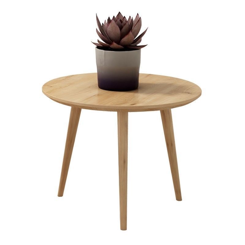 Solid Wood Nordic 3 Legs Side Table Natural/White Round End Table Clearhalo 'Coffee & Accent Tables' 'End & Side Tables' 'end_side_table' 'end_side_tables' 'furn' 'furn_end_side_tables' 'Furniture' 'furniture_end_side_table' 'Living Room Furniture' 1200x1200_ad223bc3-6d87-4d6b-b82d-6603f8b692a8