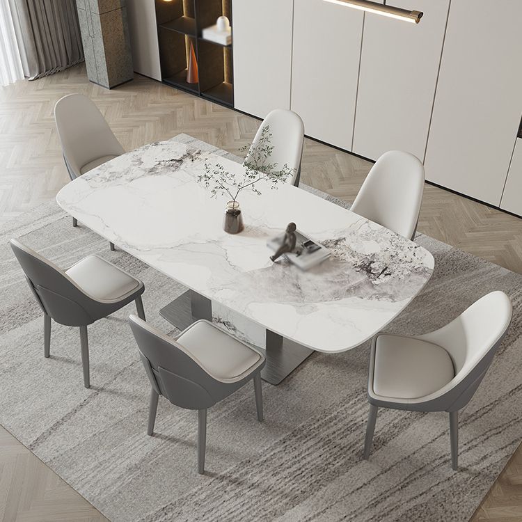 Designer Style Sintered Stone Top Dining Set E 1/2/3/5/7 Pieces Dining Table with Chairs Clearhalo 'Dining Room Sets' 'Dining Tables & Seating' 'dining_room_set' 'furn' 'furn_dining_room_set' 'Furniture' 'furniture_dining_room_set' 'Kitchen & Dining Furniture' 1200x1200_ad226bd4-8974-4085-bcd2-9604694776ab