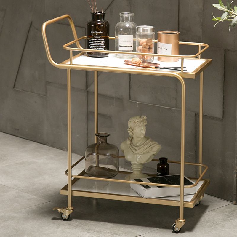 Open Storage Prep Table 27.2"L Modern Home Prep Table with Casters
