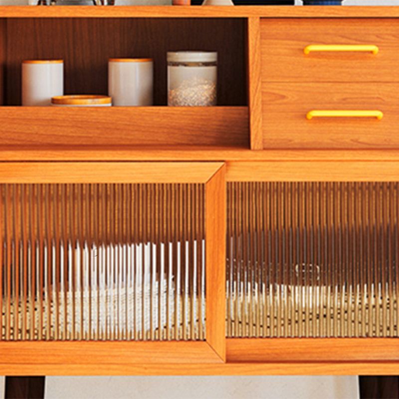 Servidor de madera maciza de estilo moderno de 2 cajones para el comedor