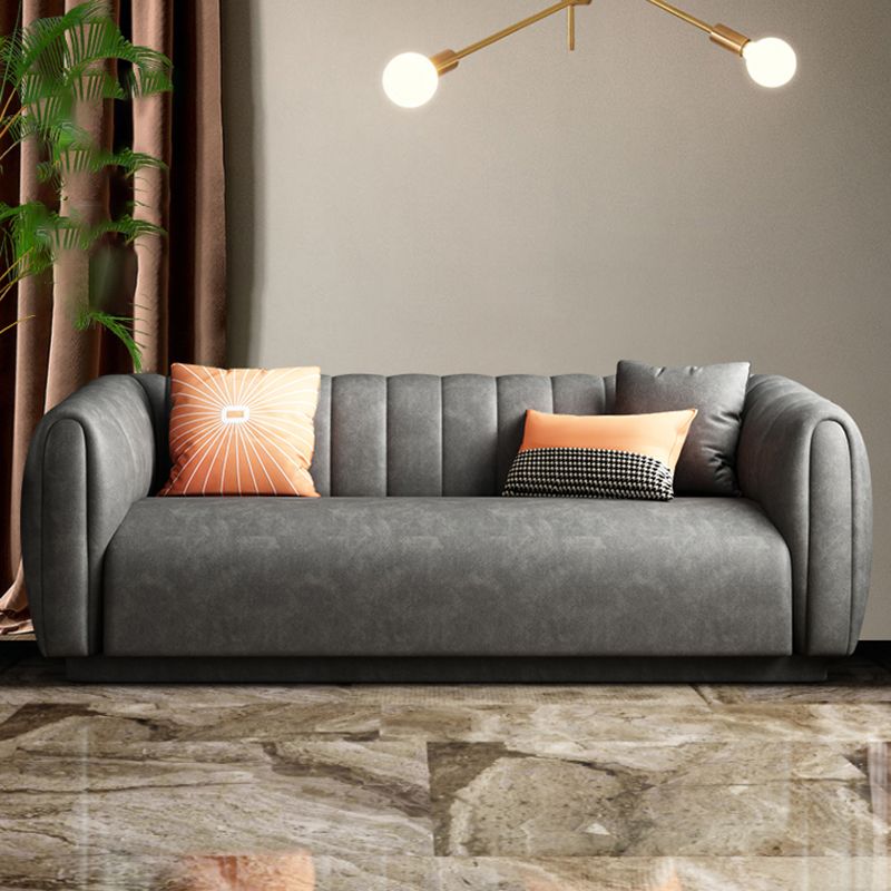 Contemporáneo 31.5 "H Faux Leather Tuxedo Brazo Cosectado Sofá