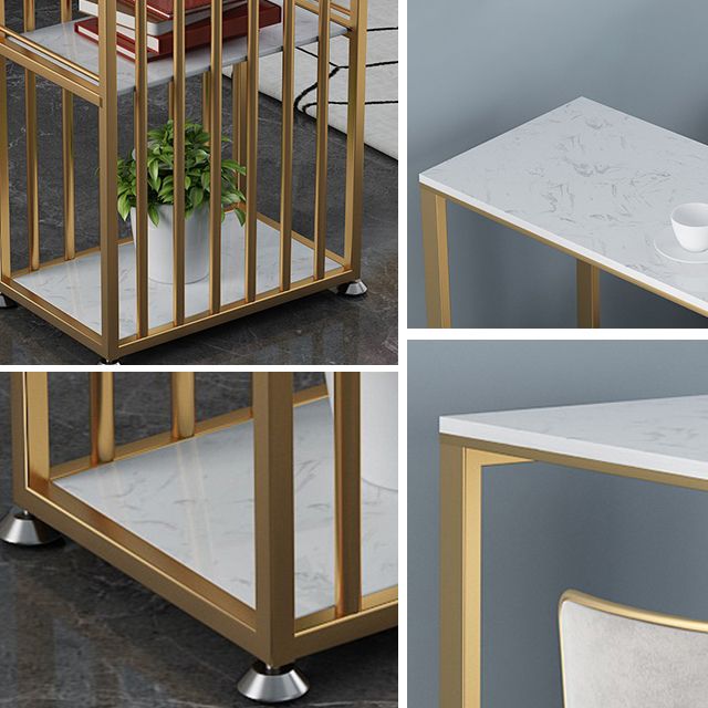 Artificial Marble Cocktail Bar Table 42-inch Height Metal Base Bar Height Storage Table Clearhalo 'Bar Furniture' 'Bar Tables' 'bar_tables' 'Furniture' 'furniture_bar_tables' 'Kitchen & Dining Furniture' 'kitchen&dining_furn' 'kitchen' 1200x1200_ad2497fc-7485-4efa-980b-686a56fe84fd