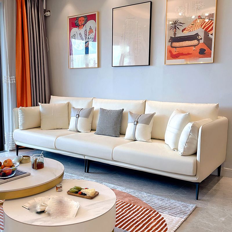 Contemporary Faux Leather Pillow Top Arm Sofa/Sectional Pillowed Back Cushions Clearhalo 'furn' 'furn_sectionals' 'Furniture' 'furniture_sectionals' 'kitchen' 'kitchen_sectionals' 'Living Room Furniture' 'Sectionals' 1200x1200_ad251cb7-c2a2-49e1-9960-3dc64d6ae1af