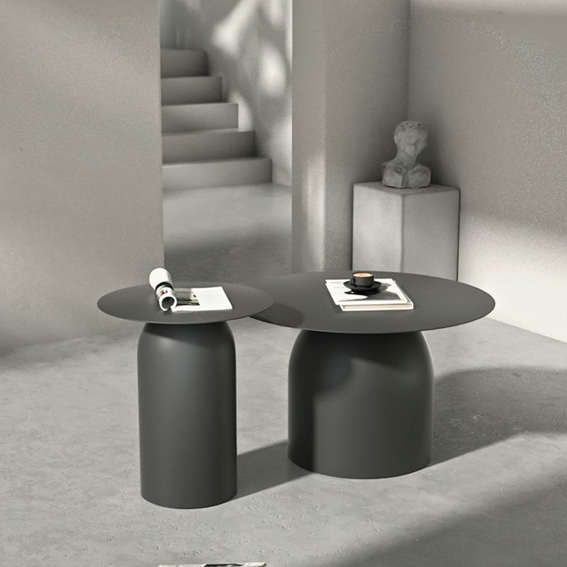 Mid-Century Modern Metal Coffee Table Round 1/2 Cocktail Table Clearhalo 'Coffee & Accent Tables' 'Coffee Tables' 'coffee_tables' 'furn' 'furn_coffee_tables' 'Furniture' 'Living Room Furniture' 1200x1200_ad25fb55-1fea-47df-8298-199b9be7ab7a