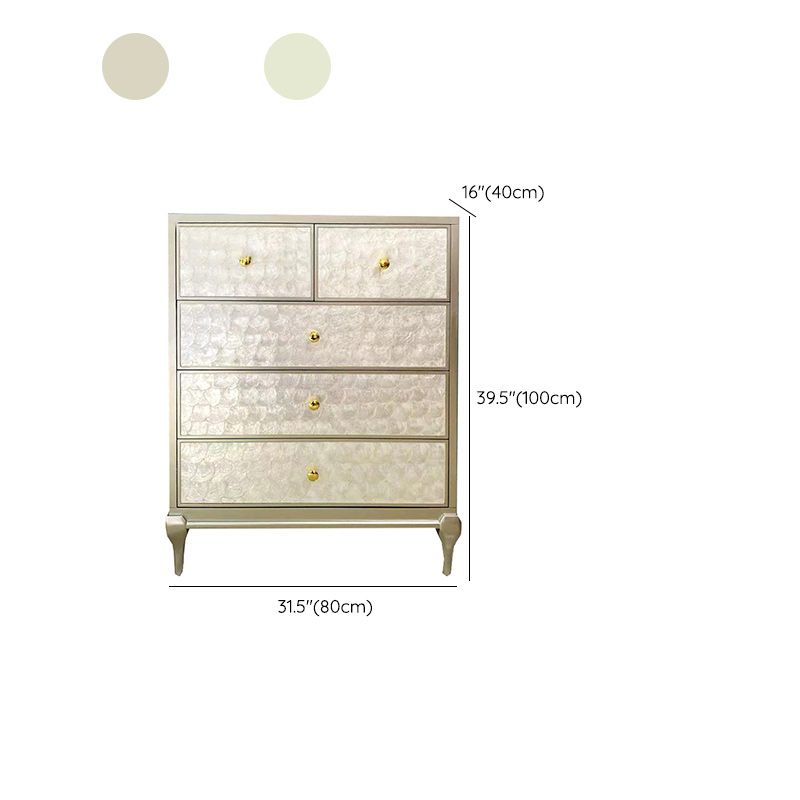 Champagne-opbergkist met 5 laden Glam verticale lingeriekist