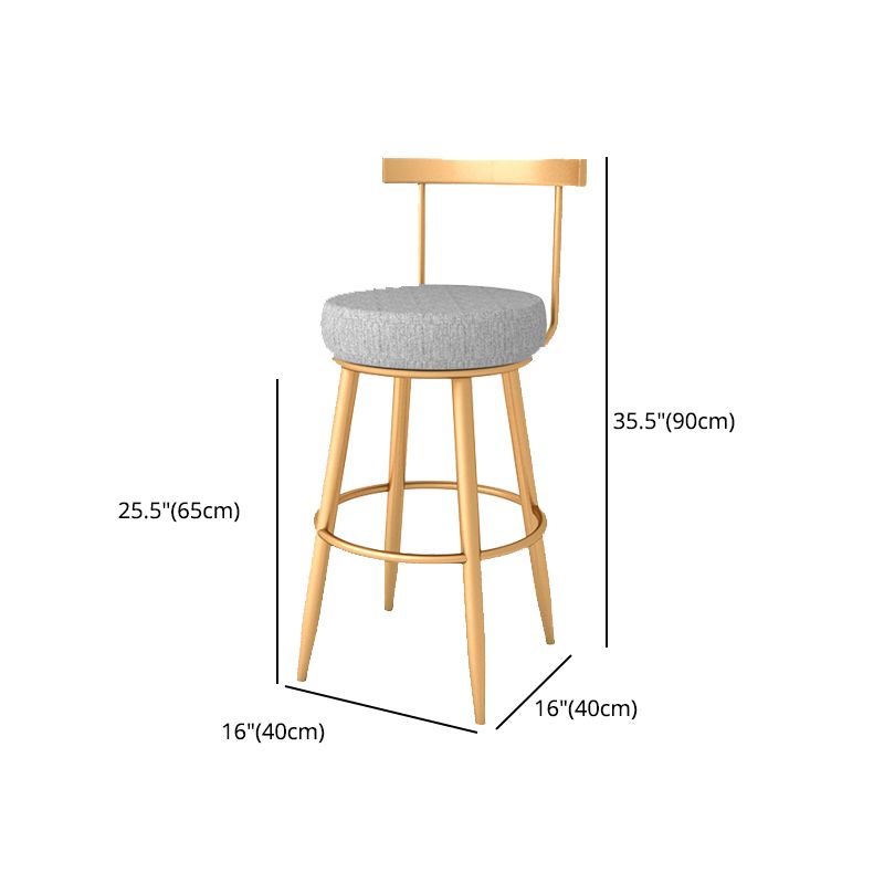 Glam Style Bar-stool with Footrest Metal Legs Low Back for Kitchen Bar Clearhalo 'Bar Furniture' 'Bar Stools' 'bar_stools' 'furn' 'furn_bar_stools' 'furniture_bar_stools' 'Kitchen & Dining Furniture' 'kitchen&dining_furn' 'kitchen' 'kitchen_furn' Furniture' 1200x1200_ad266b84-bb10-4abc-b3f1-aab3c9145619