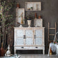 Industrial Distressed Wood Cabinet 1/2 - Drawer Solid Wood Storage Cabinet in White