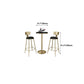 Glam Pedestal Bar Dining Table Faux Marble Cocktail Bar Table with Metal Base