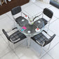 Modern Style Tempered Glass Dining Table Tripod Base Dining Site Table for Dining Room Clearhalo ' dining_table' 'Dining Tables & Seating' 'Dining Tables' 'furn' 'furn_dining_table' 'Furniture' 'furniture_dining_table' 'Kitchen & Dining Furniture' 'kitchen&dining_furn' 'kitchen' 'kitchen_dining_table' 1200x1200_ad2a25dd-470f-40e5-95d0-59e73c8f4fbf