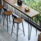 Table de bar rectangulaire industrielle en bois massif, hauteur de bar, pour petits endroits