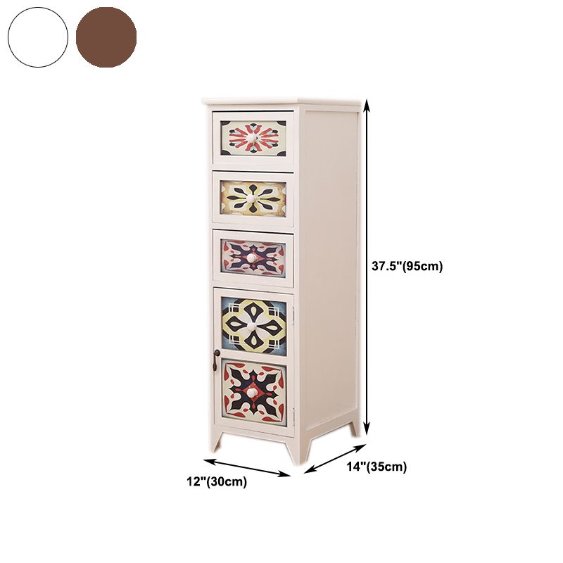 Rentage de rangement traditionnel commode de rangement en bois vertical avec tiroirs