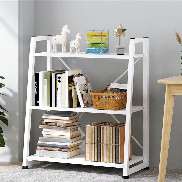 Modern Style Bookcase Metal Frame Open Back Bookshelf for Home Office