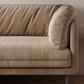 Contemporary Simple Cushions Sofa Tuxedo Arm Faux Leather Seating