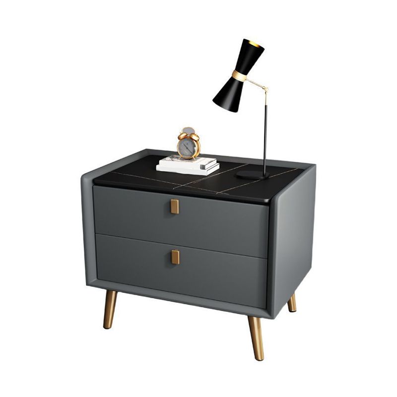 Deux tiroirs à accent contemporain table de chevet de table antique