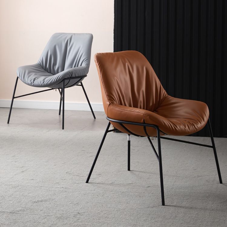 Modern Indoor-Outdoor Metal Chair Home Armless Upholstered Slipper Chair Clearhalo ' kitchen&dining_furn' 'Dining Chairs' 'Dining Tables & Seating' 'dining_chair' 'furn' 'furn_dining_chair' 'Furniture' 'furniture_dining_chair' 'Kitchen & Dining Furniture' 'kitchen' 1200x1200_ad2cf2e4-4c5c-4c88-a622-cd8dce92c3d7