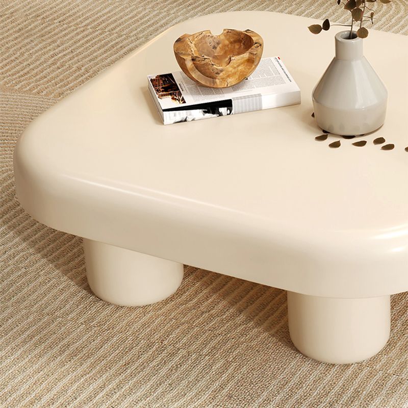 Contemporary Cocktail Table White Wooden Coffee Cocktail Table