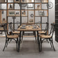 Industrial Dining Table Set 1/2/5 Pcs Solid Wood Top Dining Table and Chairs