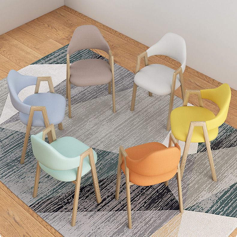 Contemporary Style Chairs Kitchen Open Back Arm Chair with Wooden Legs Clearhalo 'Dining Chairs' 'Dining Tables & Seating' 'dining_chair' 'Furniture' 'furniture_dining_chair' 'Kitchen & Dining Furniture' 1200x1200_ad2db07f-3187-4aa4-bbf0-a09cd122941a