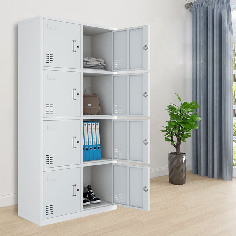 Modern Style Wardrobe Gray Colour Metal Wardrobe Closet with Locks Clearhalo 'Armoires & Wardrobes' 'armoires_wardrobes' 'Bedroom Furniture' 'furn' 'furn_armoires_wardrobes' 'Furniture' 1200x1200_ad2e0b91-22e9-41bc-b6be-760d0421851f