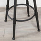 Industrial Metal Barstool Footrest Wood Counter Stool in Matte Finish