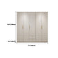 Contemporary White Storage Cabinet Hinged Door Cabinet with Drawers