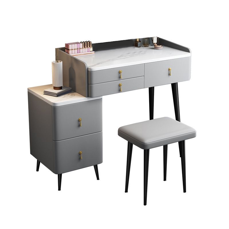 Tabouret de maquillage de vanité en pierre moderne ensemble tabouret gris