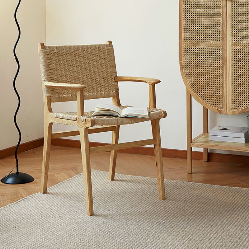 Solid Wood Lounge Chair Woven Back Side Chair with Wooden Legs Clearhalo 'Accent Chairs' 'accent_chairs' 'Chairs & Seating' 'furn' 'furn_accent_chairs' 'Furniture' 'Living Room Furniture' 1200x1200_ad384ab3-8797-489b-9ea3-131ca529e7bf