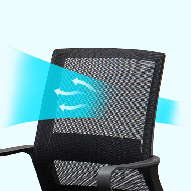 Modern Office Chair Black Adjustable Seat Height Fixed Arms Desk Chair Clearhalo 'furn' 'furn_office_chair' 'Furniture' 'Office Chairs' 'Office Furniture' 'office_chair' 1200x1200_ad38cc6c-1c48-479b-aece-33e62c71c33c