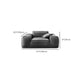 30"H Contemporary Seating Square Arm Pillows Gray Leather Sofa
