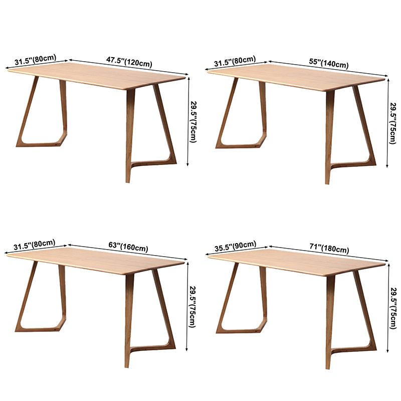 Rectangle White Oak Solid Wood Table Modern Dining Table Double Pedestal for Restaurant Clearhalo ' dining_table' 'Dining Tables & Seating' 'Dining Tables' 'furn' 'furn_dining_table' 'Furniture' 'furniture_dining_table' 'Kitchen & Dining Furniture' 'kitchen&dining_furn' 'kitchen' 'kitchen_dining_table' 1200x1200_ad3adbfd-2552-4879-9442-3456e16ceaf0