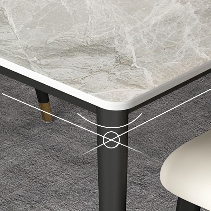 Glam Rectangle Dinette Set 1/4/5/7 Pieces Dining Table Set with Grey Sintered Stone Top Clearhalo 'Dining Room Sets' 'Dining Tables & Seating' 'dining_room_set' 'furn' 'furn_dining_room_set' 'Furniture' 'furniture_dining_room_set' 'Kitchen & Dining Furniture' 1200x1200_ad3c1d30-e7ae-4f72-9c35-ed3c6e7db4a4