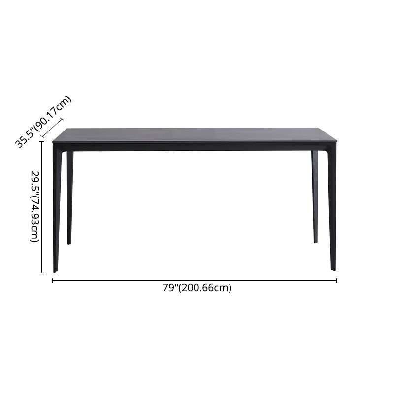 Modern Sintered Stone Dining Room Set with Rectangle Top and Black Base Dining Furniture for Kitchen Clearhalo 'Dining Room Sets' 'Dining Tables & Seating' 'dining_room_set' 'furn' 'furn_dining_room_set' 'Furniture' 'furniture_dining_room_set' 'Kitchen & Dining Furniture' 'kitchen&dining_furn' 'kitchen' 1200x1200_ad3d81e8-afea-4775-a127-76aaf02bfeb5