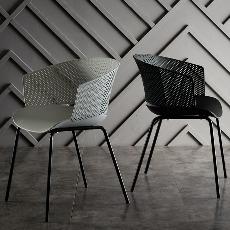 Contemporary Style Plastic Dining Armless Chair Open Back Dining Side Chair for Home Clearhalo ' kitchen&dining_furn' 'Dining Chairs' 'Dining Tables & Seating' 'dining_chair' 'furn' 'furn_dining_chair' 'Furniture' 'furniture_dining_chair' 'Kitchen & Dining Furniture' 'kitchen' 1200x1200_ad3ee80a-95cb-431f-b68b-945ab8e301e0