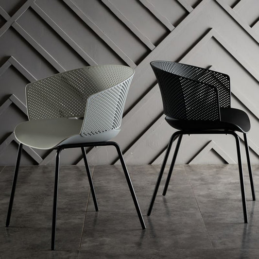 Contemporary Style Plastic Dining Armless Chair Open Back Dining Side Chair for Home Clearhalo ' kitchen&dining_furn' 'Dining Chairs' 'Dining Tables & Seating' 'dining_chair' 'furn' 'furn_dining_chair' 'Furniture' 'furniture_dining_chair' 'Kitchen & Dining Furniture' 'kitchen' 1200x1200_ad3ee80a-95cb-431f-b68b-945ab8e301e0