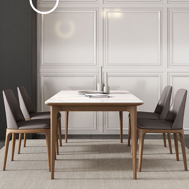 Stone Top Dining Table Kitchen Rectangle Dining Table with 4 Wood Legs Clearhalo ' dining_table' 'Dining Tables & Seating' 'Dining Tables' 'furn' 'furn_dining_table' 'Furniture' 'furniture_dining_table' 'Kitchen & Dining Furniture' 'kitchen&dining_furn' 'kitchen' 'kitchen_dining_table' 1200x1200_ad45d7d0-4cd6-49a4-8366-6b8a654a7aa6