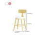 Glam Style Round Barstool Armless Low Back Bar Stool with Metal Base