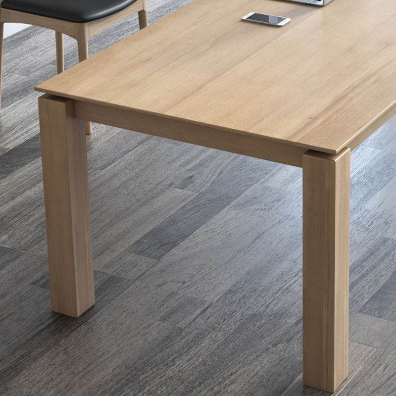 Solid Wood Rectangle Dining Table Modern Contemporary Kitchen Fir Wood Table with 4 Legs Clearhalo ' dining_table' 'Dining Tables & Seating' 'Dining Tables' 'furn' 'furn_dining_table' 'Furniture' 'furniture_dining_table' 'Kitchen & Dining Furniture' 'kitchen&dining_furn' 'kitchen' 'kitchen_dining_table' 1200x1200_ad4885f4-0a18-4ba4-8abe-aea295263d12