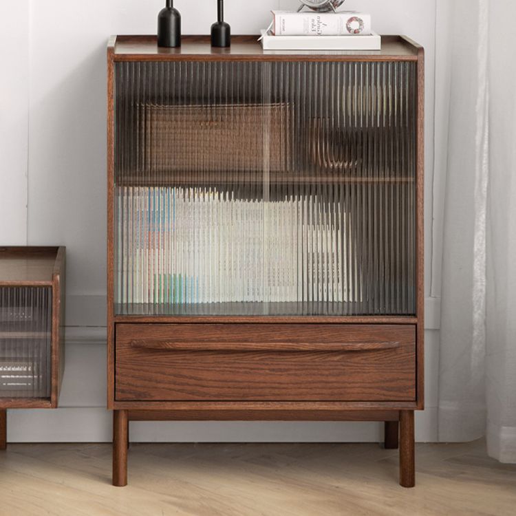 Brano in vetro in legno massiccio 1 - mobile accento cassetto per soggiorno