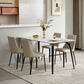 Rectangle Modern Dining Table White Stone Top Indoor Dinette Table