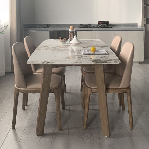 Contemporary Sintered Stone Dining Table Rectangle Shape Dining Table with 4 Legs Table Clearhalo ' dining_table' 'Dining Tables & Seating' 'Dining Tables' 'furn' 'furn_dining_table' 'Furniture' 'furniture_dining_table' 'Kitchen & Dining Furniture' 'kitchen&dining_furn' 'kitchen' 'kitchen_dining_table' 1200x1200_ad48c5eb-0d24-4a4c-8da6-378ea6429daa