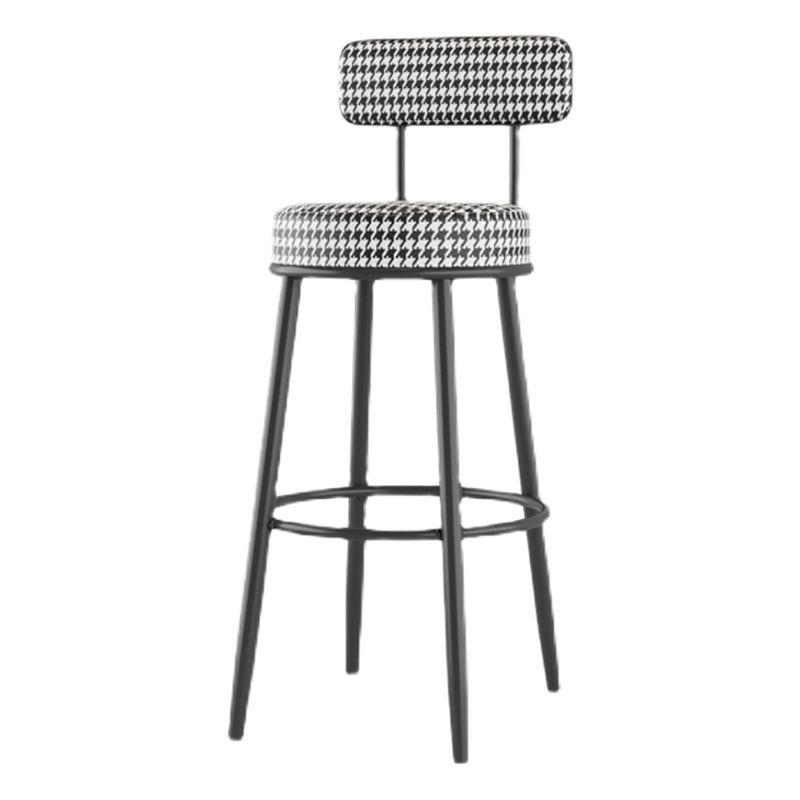 Modern Armless Backrest Counter Stool Iron Dessert Shop Bar Stool with Cushion and Pedal Clearhalo 'Bar Furniture' 'Bar Stools' 'bar_stools' 'furn' 'furn_bar_stools' 'Furniture' 'furniture_bar_stools' 'Kitchen & Dining Furniture' 1200x1200_ad4a1dd5-d199-40ec-9e68-9c06e3d43734