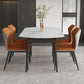 Modern Style Round 4 Legs Table Stone Dining Room Home Furniture with Drop-Leaf Clearhalo ' dining_table' 'Dining Tables & Seating' 'Dining Tables' 'furn' 'furn_dining_table' 'Furniture' 'furniture_dining_table' 'Kitchen & Dining Furniture' 'kitchen&dining_furn' 'kitchen' 'kitchen_dining_table' 1200x1200_ad4b2beb-7133-4f2d-95cd-e04f005f2f59