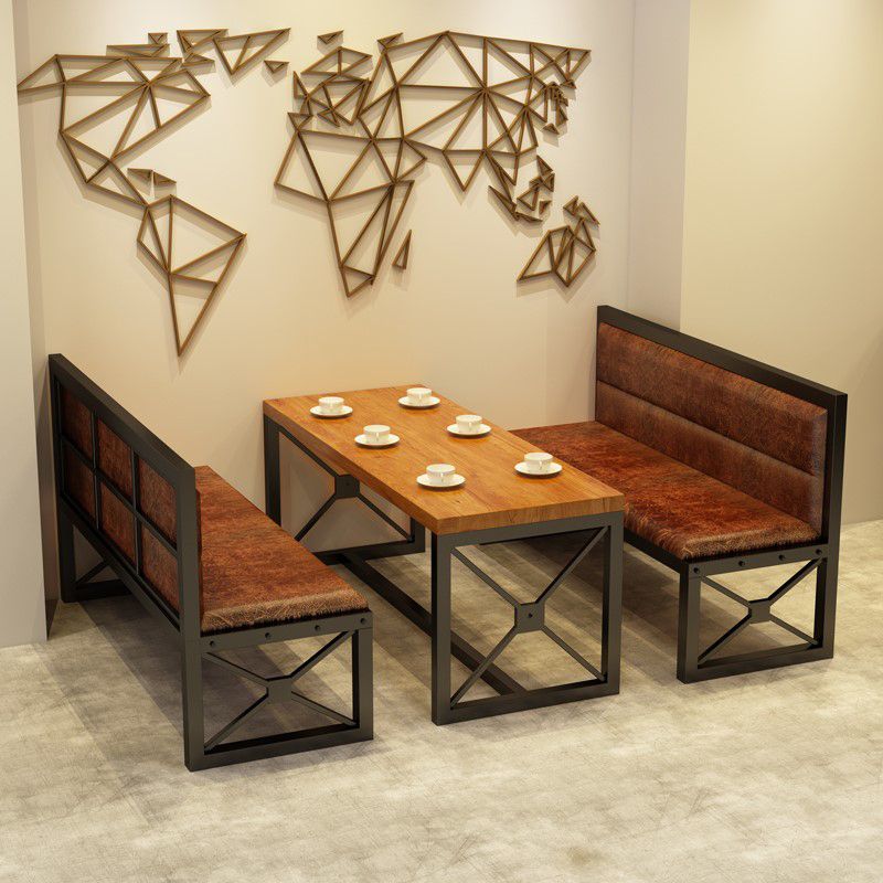 Industrial Rectangle Dining Room Table Solid Wood Table with Trestle Base for Home Kitchen Dinner Clearhalo ' dining_table' 'Dining Tables & Seating' 'Dining Tables' 'furn' 'furn_dining_table' 'Furniture' 'furniture_dining_table' 'Kitchen & Dining Furniture' 'kitchen&dining_furn' 'kitchen' 'kitchen_dining_table' 1200x1200_ad4b5e60-51a3-4563-8418-421443bf3389