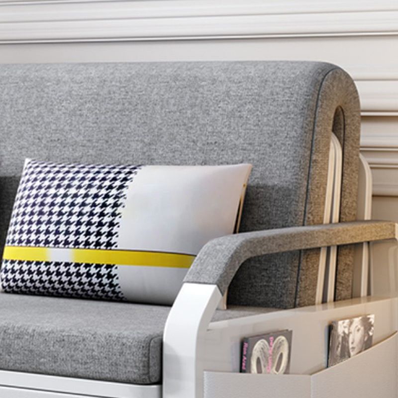 Divano da divano in lino grigio chiaro da 33,46 "con divano letto con ripostiglio