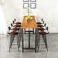 Metal Frame Industrial Bistro Table Brown Pine Wood Top Bar Table Clearhalo 'Bar Furniture' 'Bar Tables' 'bar_tables' 'furn' 'furn_bar_tables' 'Furniture' 'Kitchen & Dining Furniture' 1200x1200_ad4c0159-5066-442c-a26d-8474ddcc21f8