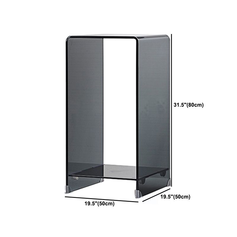 Mesa de trineo de la mesa cuadrada de vidrio contemporánea con estante