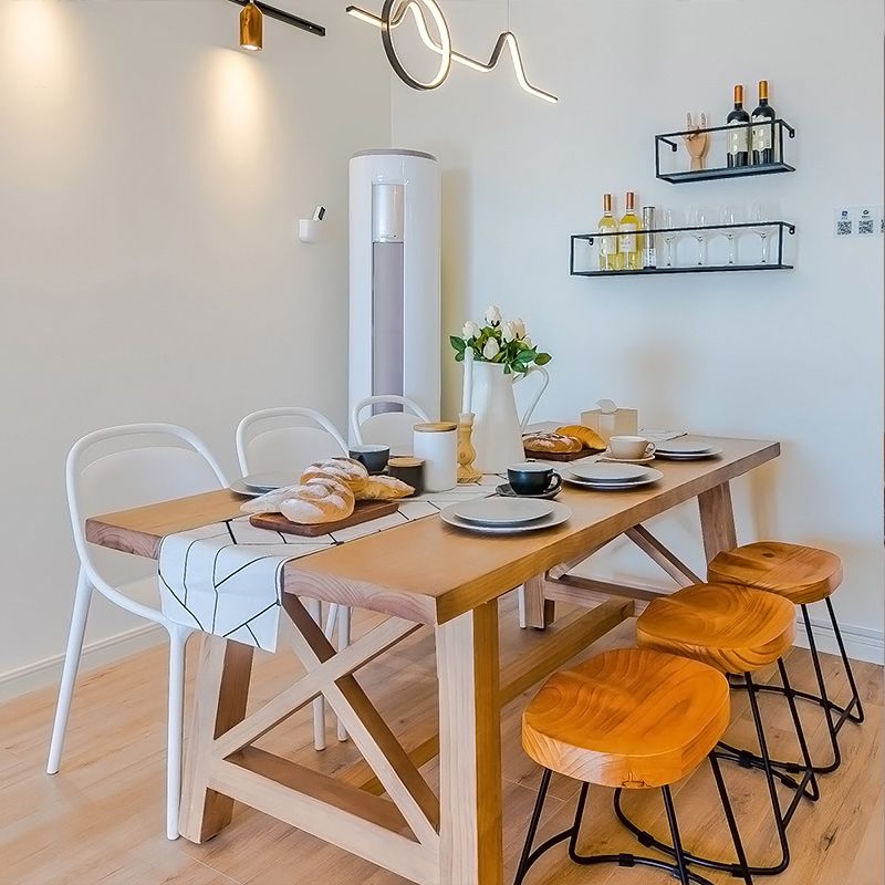 Modern 1/2/7 Pieces Dining Set Rectangle Pine Wood Dining Table for Dining Room Clearhalo 'Dining Room Sets' 'Dining Tables & Seating' 'dining_room_set' 'furn' 'furn_dining_room_set' 'Furniture' 'furniture_dining_room_set' 'Kitchen & Dining Furniture' 1200x1200_ad4e968c-fad3-4cda-a4f0-500065a70798