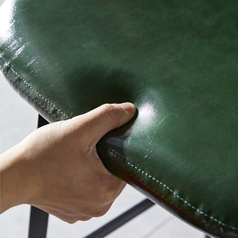 Modern Armless Backrest Counter Stool Iron Household Bar Stool with Leather Cushion Clearhalo 'Bar Furniture' 'Bar Stools' 'bar_stools' 'furn' 'furn_bar_stools' 'furniture_bar_stools' 'Kitchen & Dining Furniture' 'kitchen&dining_furn' 'kitchen' 'kitchen_furn' Furniture' 1200x1200_ad4ef514-239c-4559-92e5-a47629b70bf4