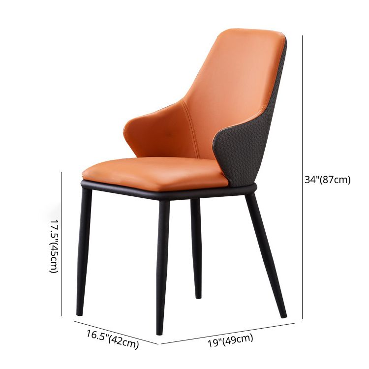 Modern Leather Dining Side Chairs Indoor Upholstered Arm Chair with Black Legs Clearhalo ' kitchen&dining_furn' 'Dining Chairs' 'Dining Tables & Seating' 'dining_chair' 'furn' 'furn_dining_chair' 'Furniture' 'furniture_dining_chair' 'Kitchen & Dining Furniture' 'kitchen' 1200x1200_ad4fe5c9-6202-47be-ad21-cc7100a9d33a
