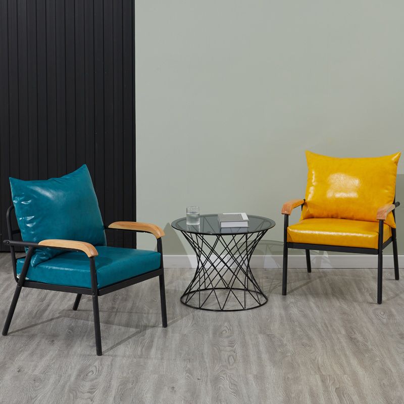 Modern Indoor-Outdoor Chair Metal Cross Back Upholstered Dining Side Chair Clearhalo ' kitchen&dining_furn' 'Dining Chairs' 'Dining Tables & Seating' 'dining_chair' 'furn' 'furn_dining_chair' 'Furniture' 'furniture_dining_chair' 'Kitchen & Dining Furniture' 'kitchen' 1200x1200_ad50c22b-3460-41d2-b7de-35ecb0e746ed